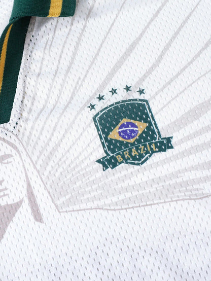 Men's Streetwear Jesus Print World Cup Brazil Jersey