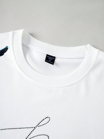 Men Character Print Loose Long Sleeve T-Shirt