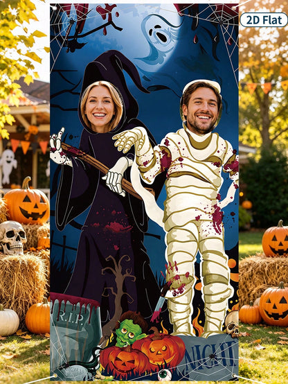 Halloween Ghost Mummy Photo Backdrop Banner