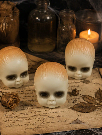 Halloween Plastic Skulls Set Spooky Party Decor