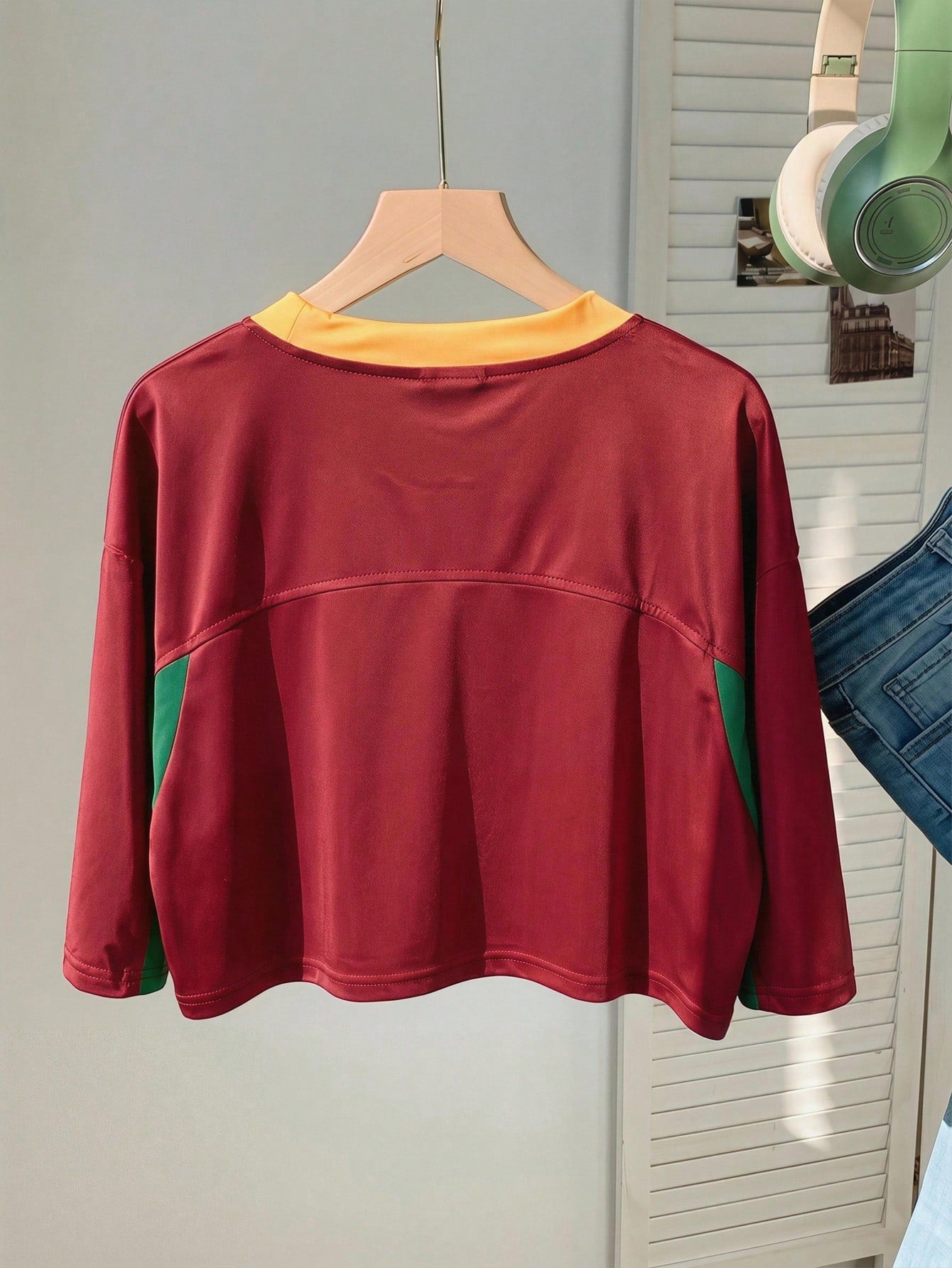 Portugal Women's V-Neck Crop Soccer Jersey