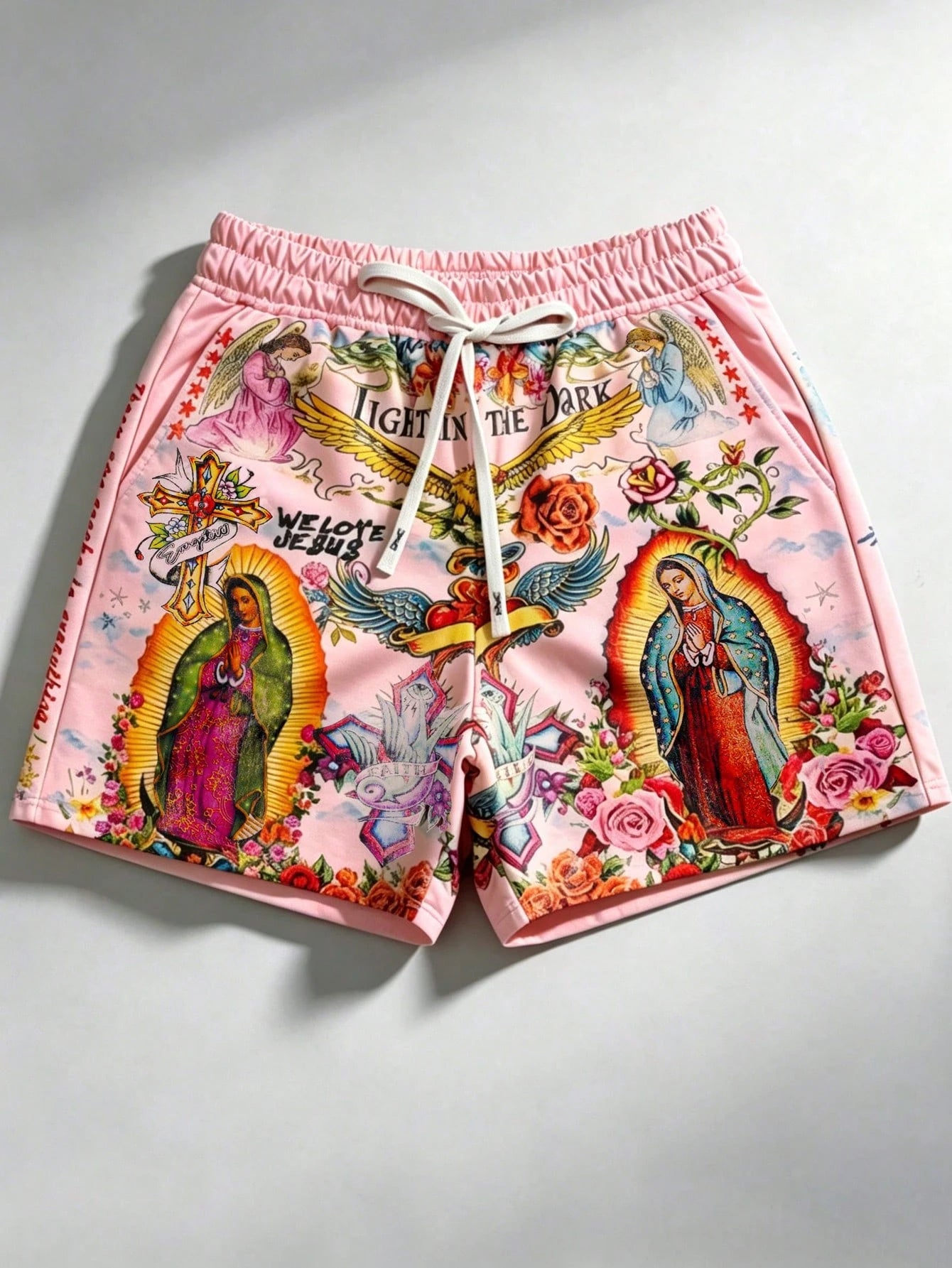 Men's Oil Painting Print Summer Sweat Shorts