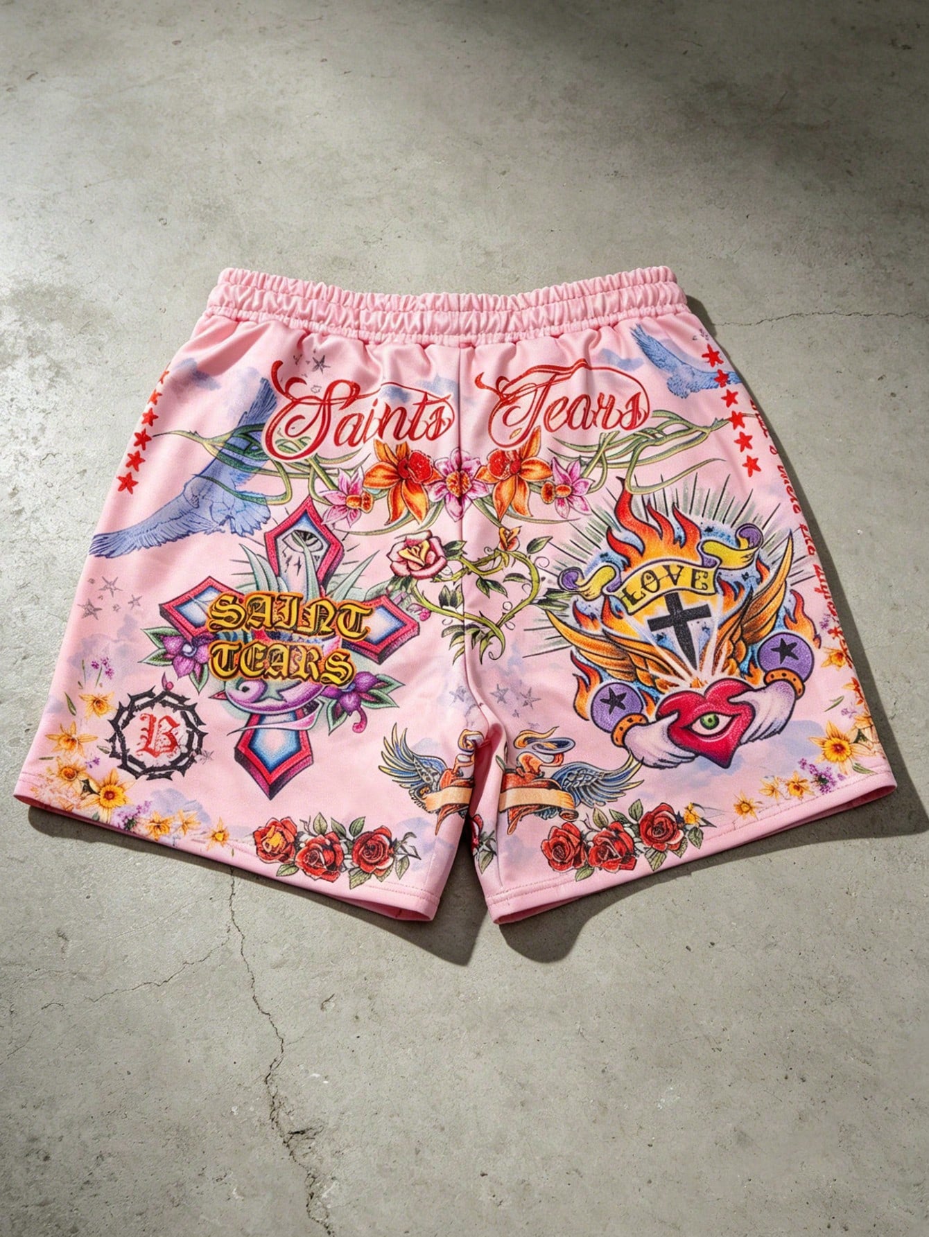 Men's Oil Painting Print Summer Sweat Shorts