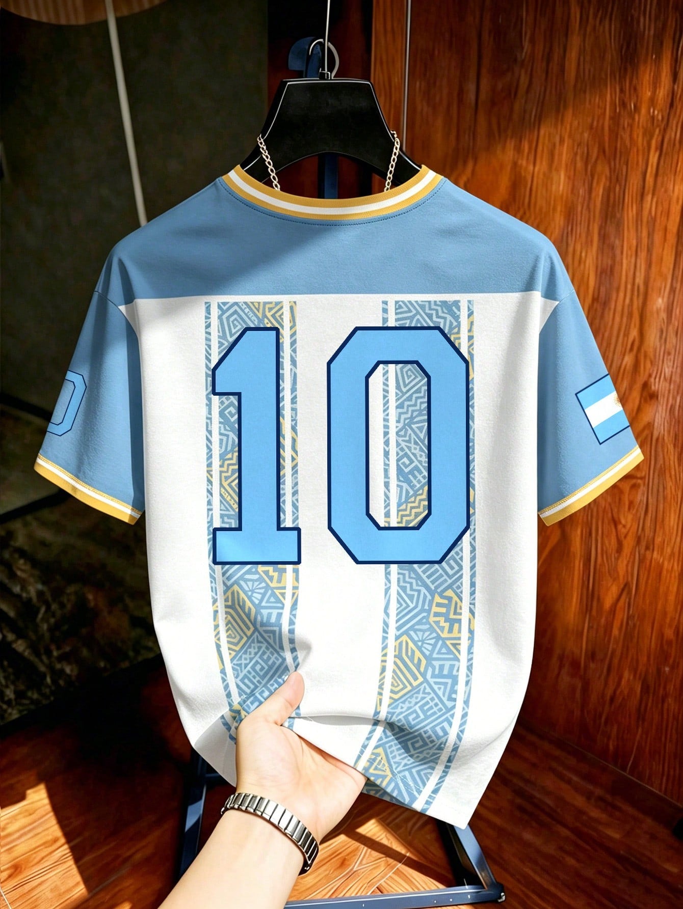 Argentina No 10 Sun Print Soccer Jersey Tee