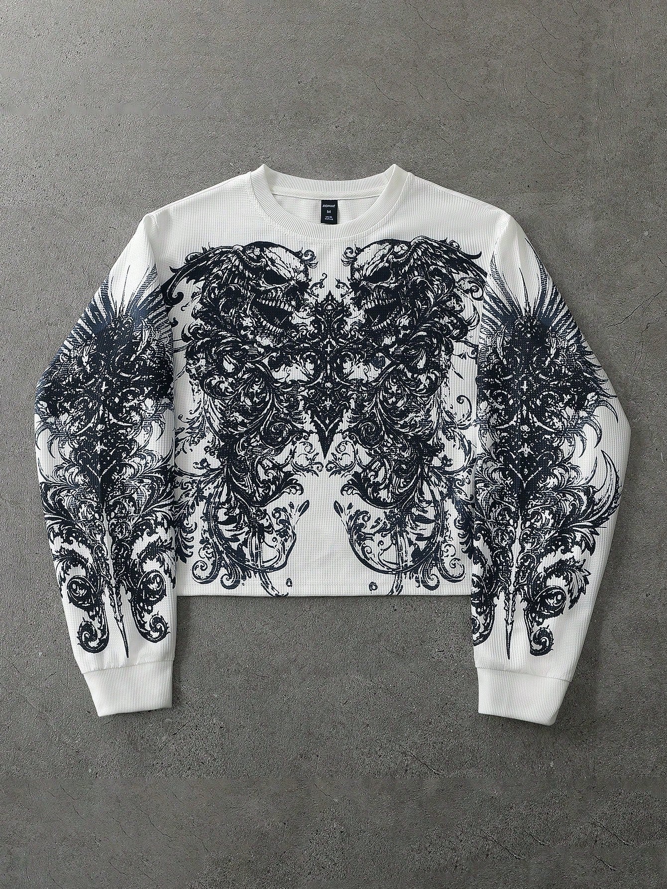 Men Street Life Skull Print Round Neck T-Shirt