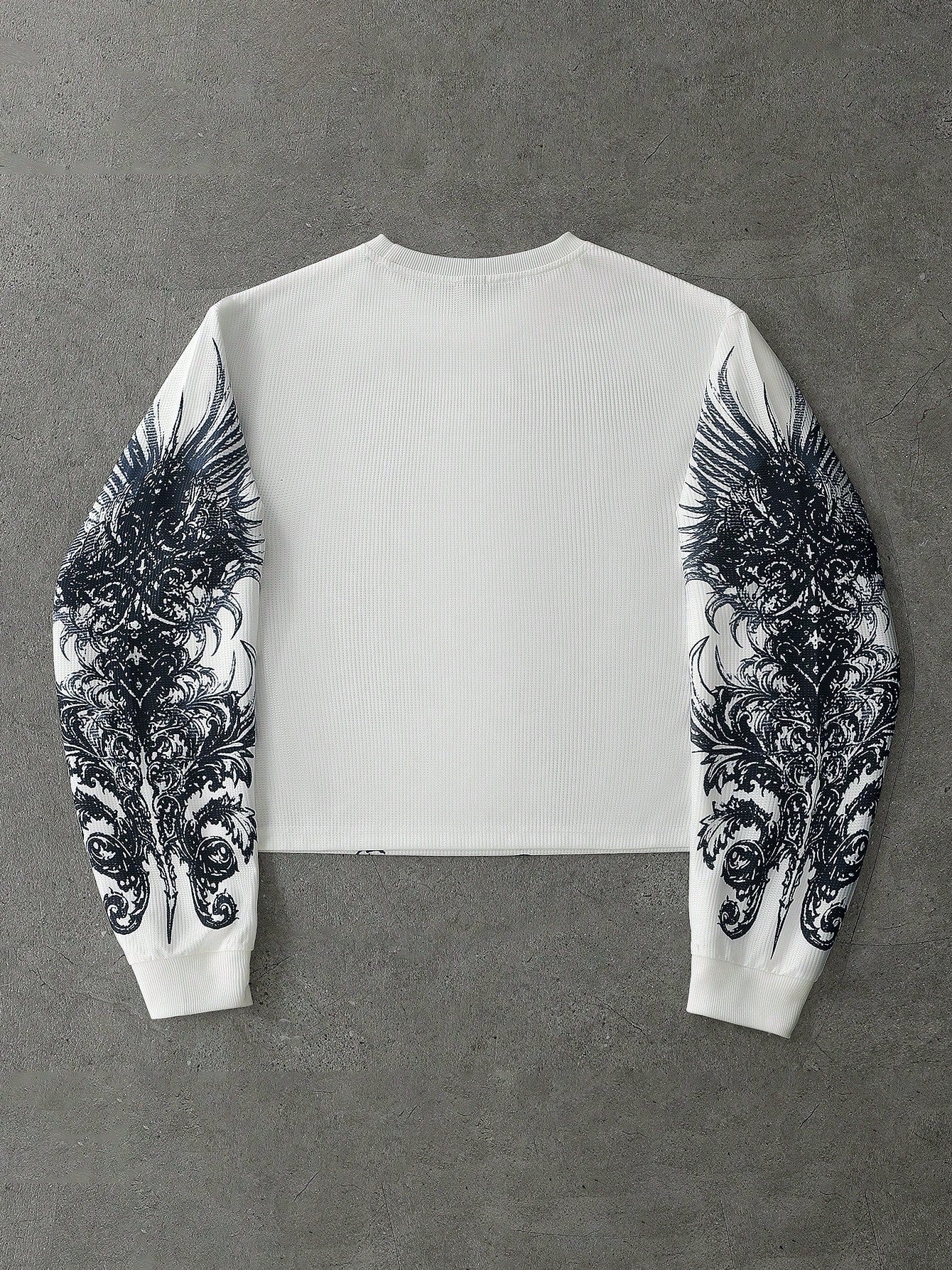Men Street Life Skull Print Round Neck T-Shirt