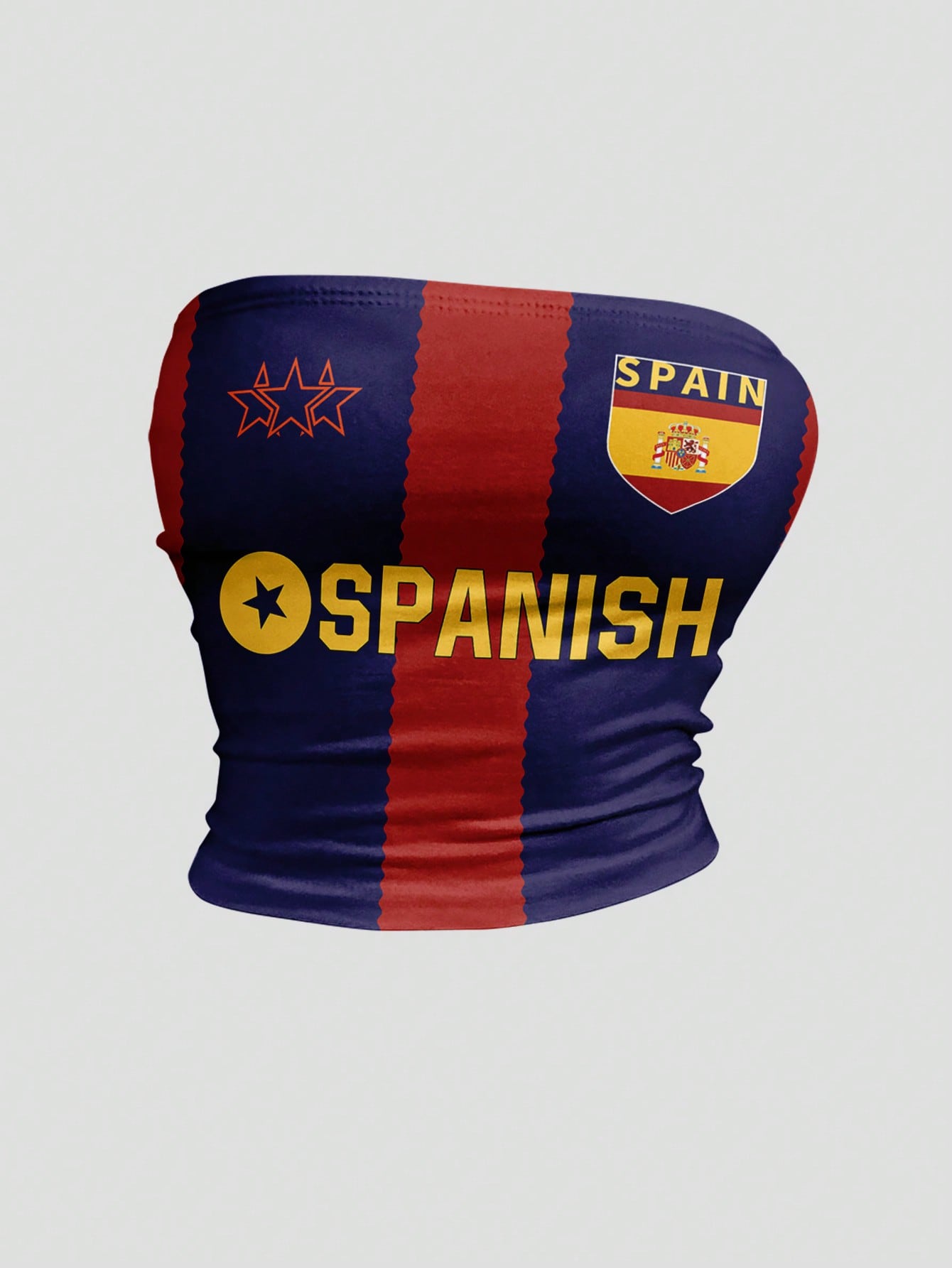 Women Y2K Spanish Flag Bandeau Top