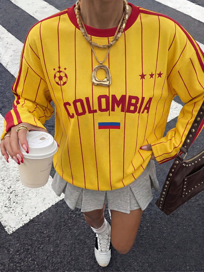 Colombia Retro Long Sleeve Women's Football Jersey