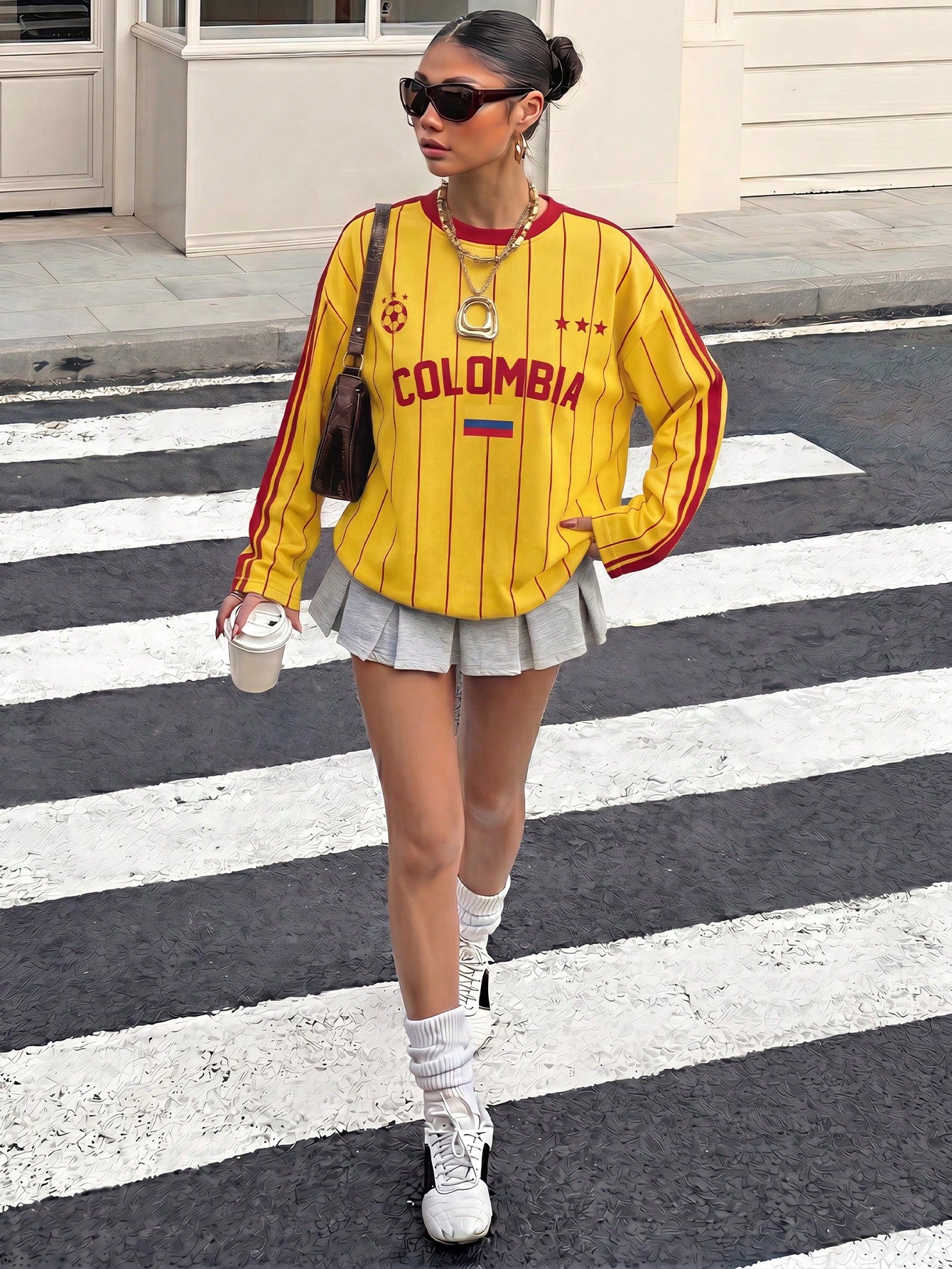Colombia Retro Long Sleeve Women's Football Jersey