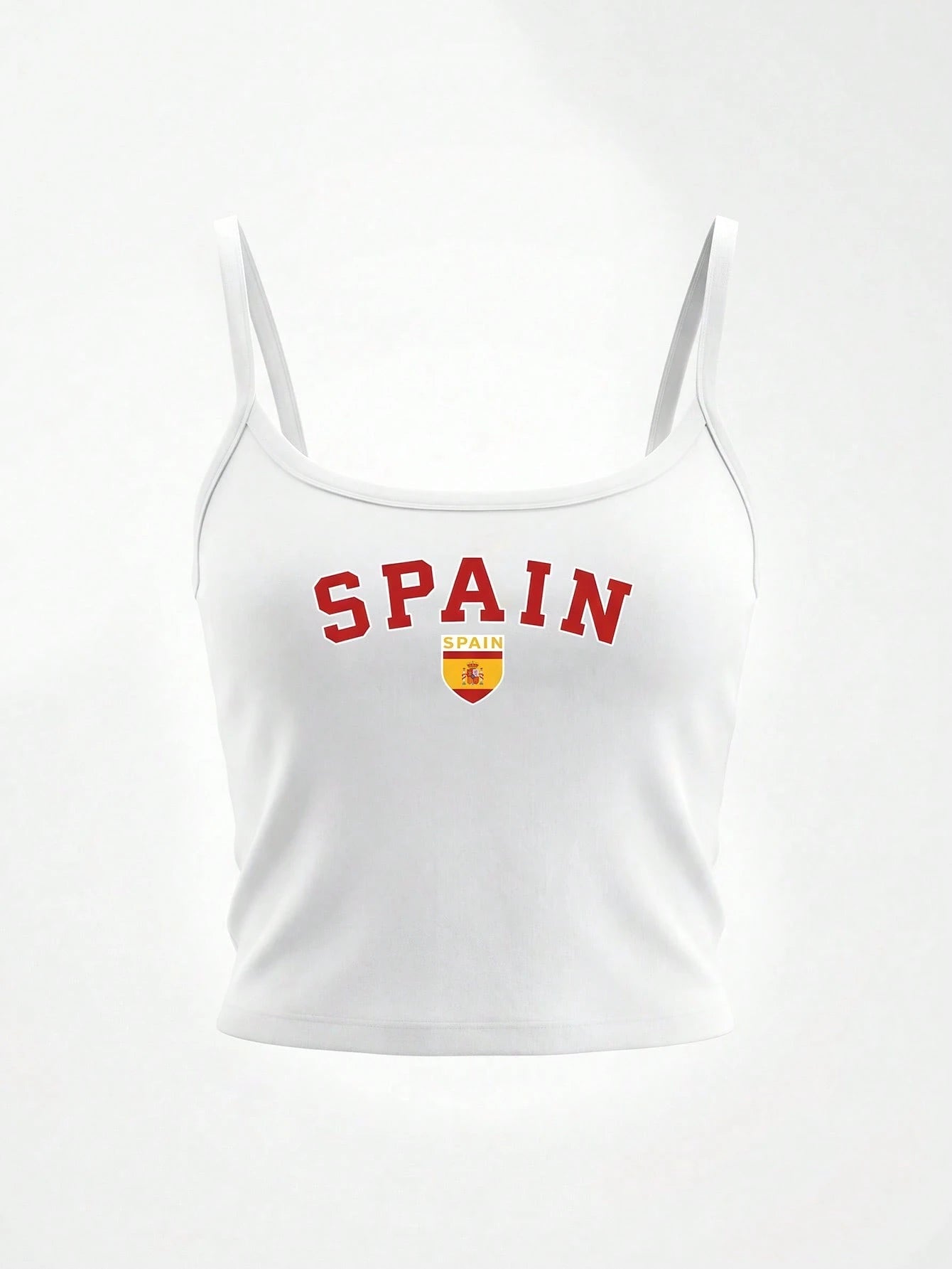 Spain World Cup Y2K Slim Knit Fan Crop Top
