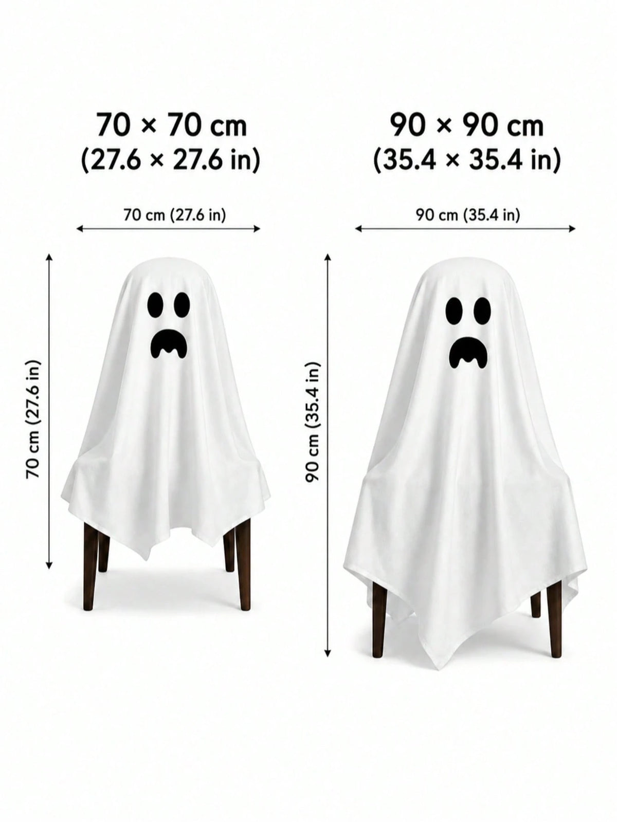 Halloween Ghost Chair Cover White Spooky Decor