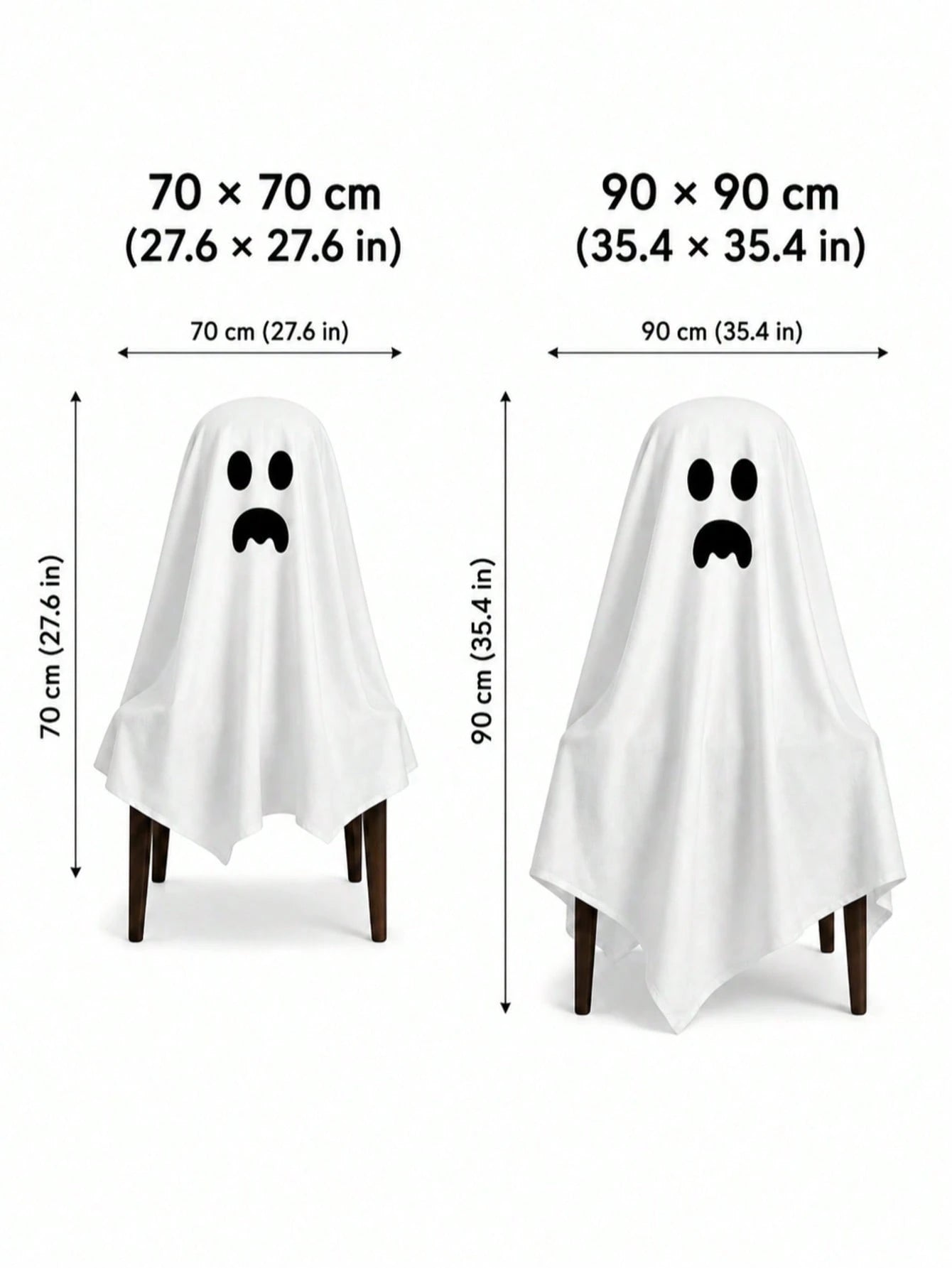 Halloween Ghost Chair Cover White Spooky Decor