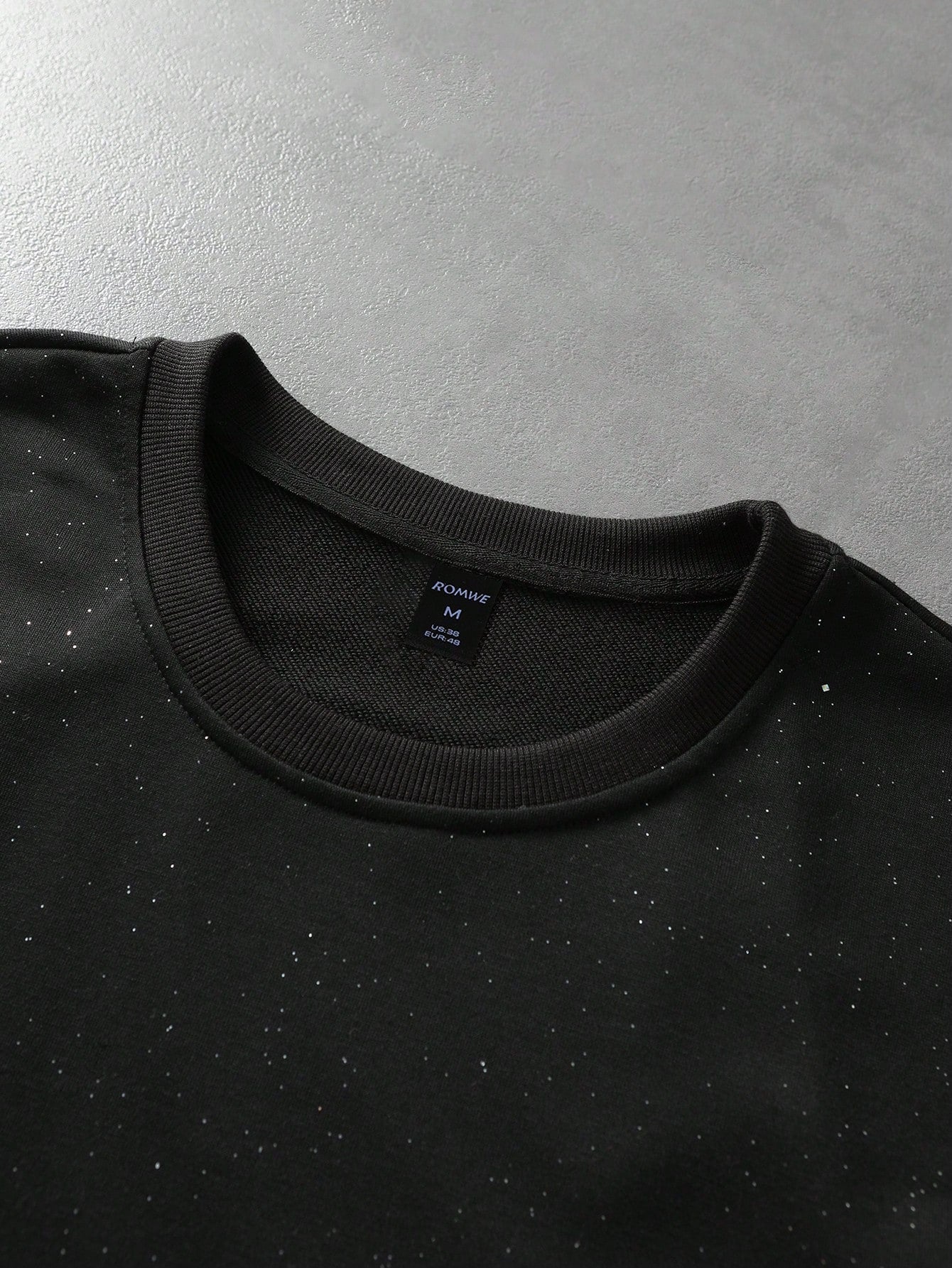Men Glitter Sequin Print Loose Long Sleeve T-Shirt