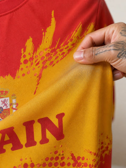 Men's Spain Flag Gradient Loose Fit Streetwear Tee