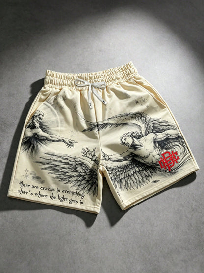 Oil Painting Digital Print Men Casual Shorts