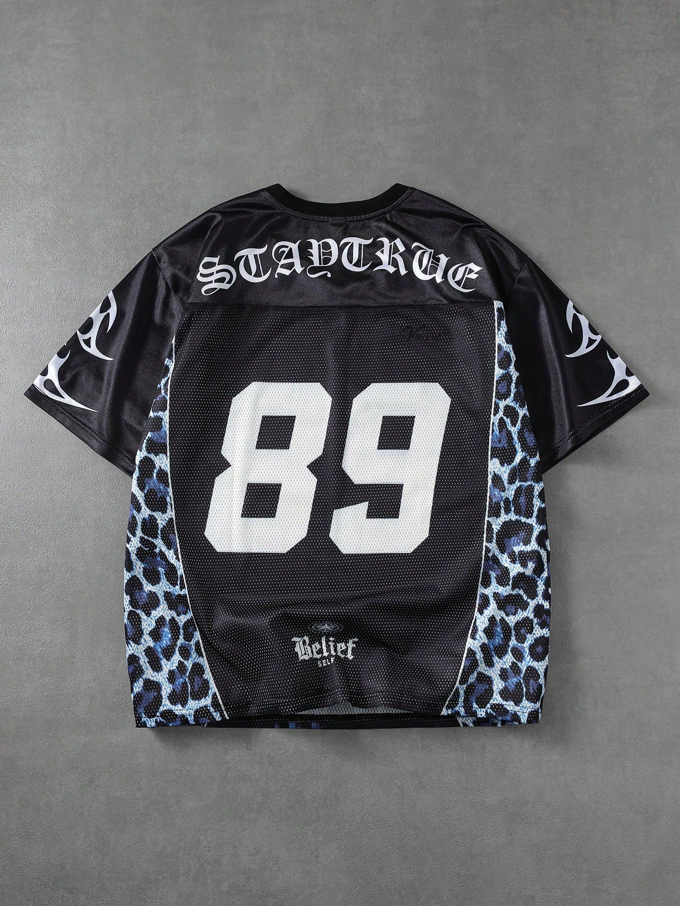 Men Mesh Patchwork Sports Short Sleeve Jersey