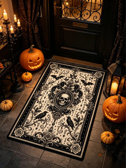 Vintage Skull Hallway Runner Rug Carpet