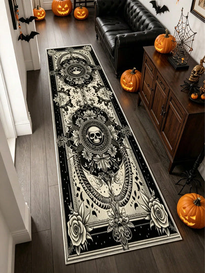 Vintage Skull Hallway Runner Rug Carpet