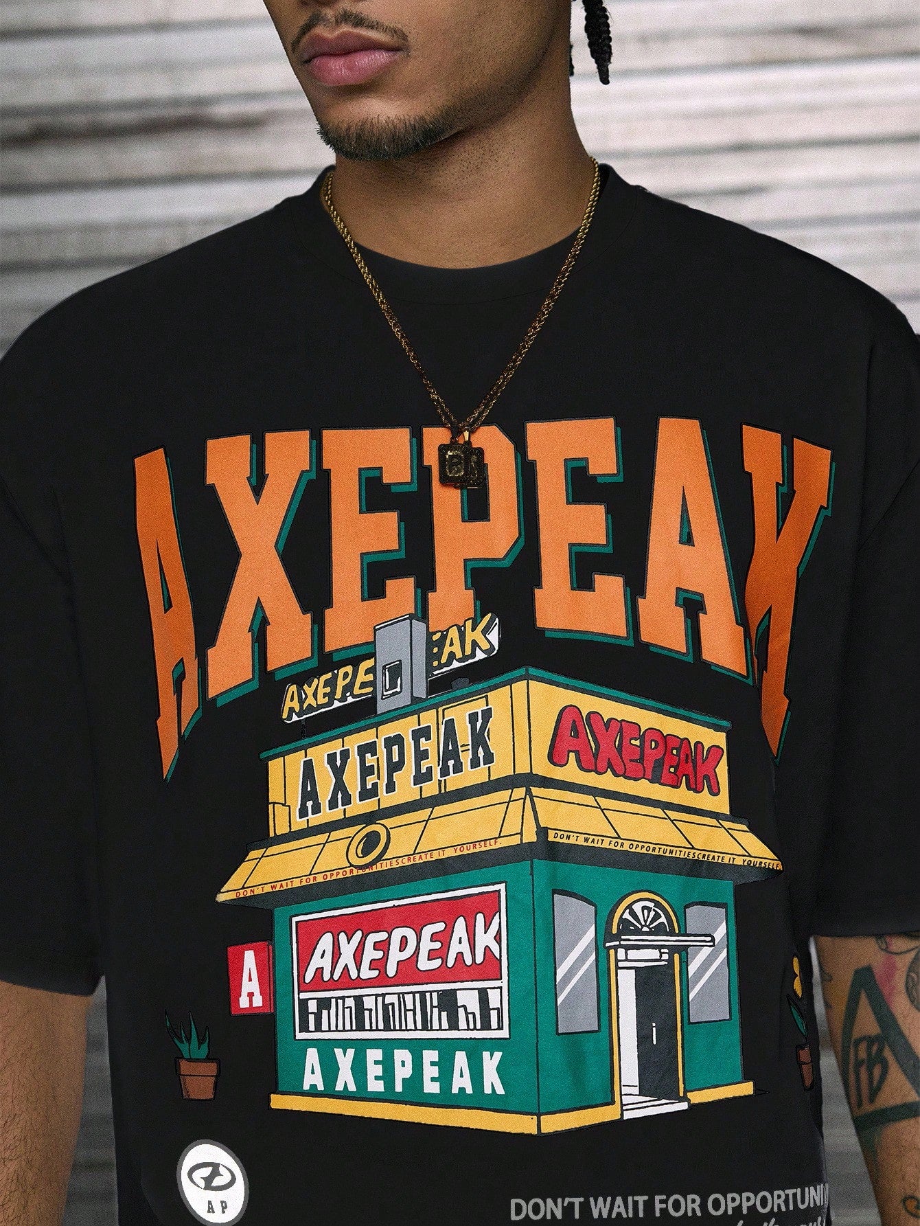 Men's Print Casual Crewneck T-Shirt