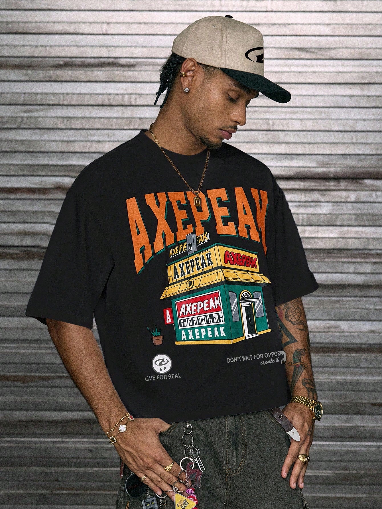 Men's Print Casual Crewneck T-Shirt
