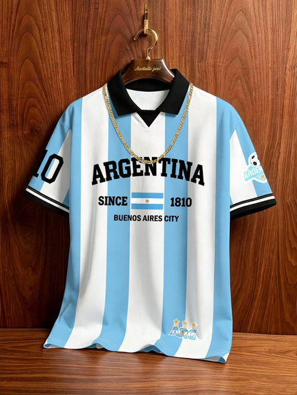 Retro Argentina Soccer Jersey Polo