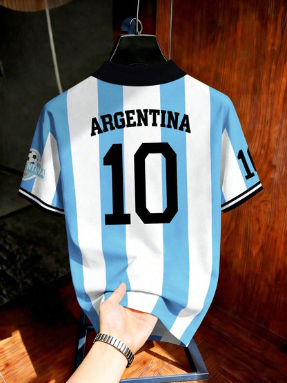 Retro Argentina Soccer Jersey Polo