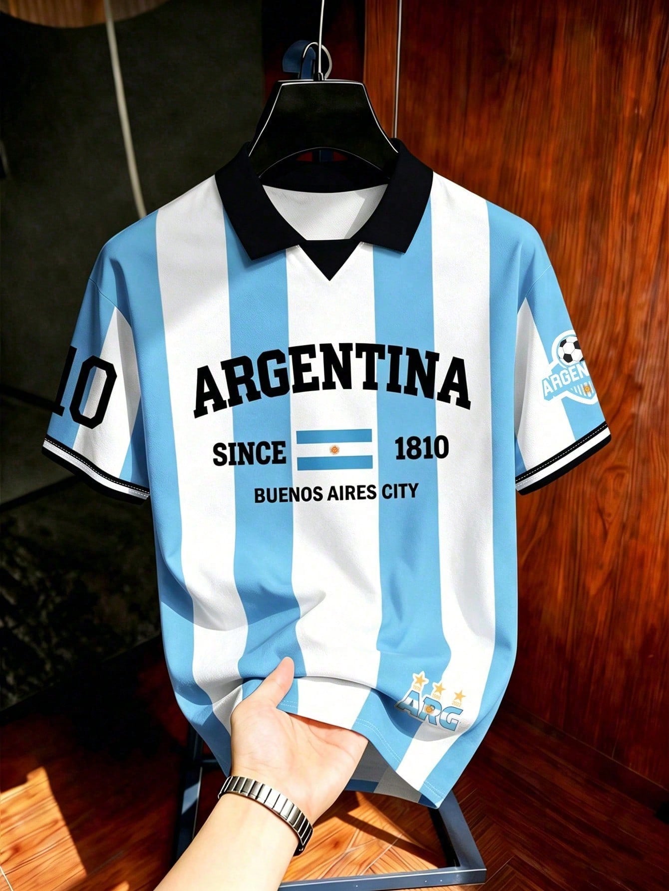 Retro Argentina Soccer Jersey Polo