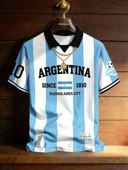 Retro Argentina Soccer Jersey Polo