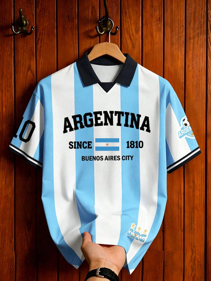 Retro Argentina Soccer Jersey Polo