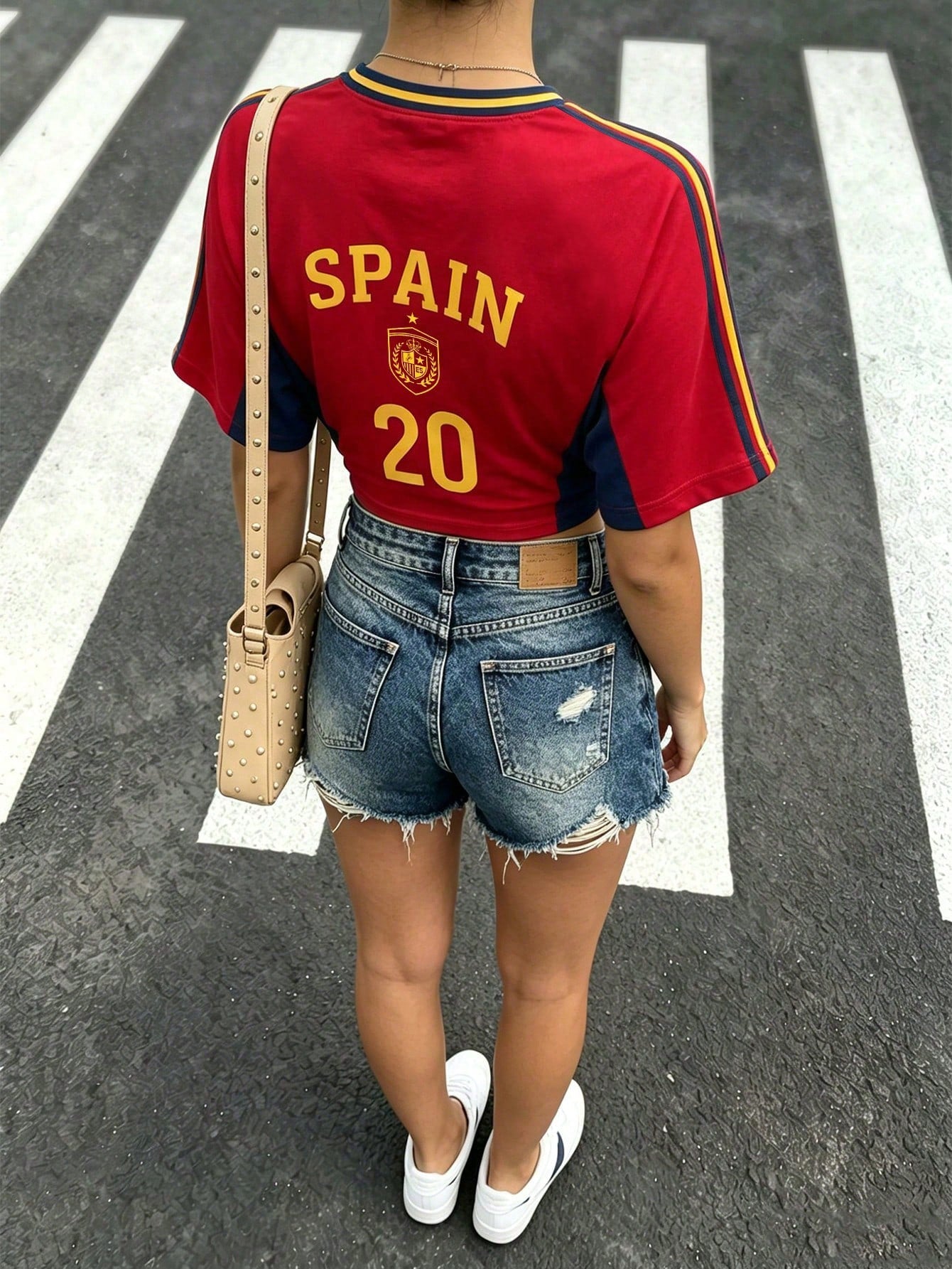 Spain Flag World Cup Women's Slim Fit Jersey Top