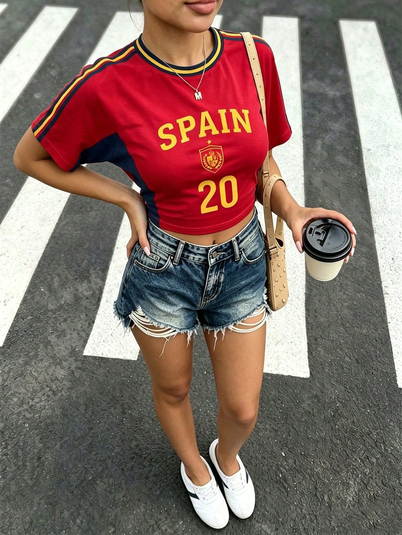 Spain Flag World Cup Women's Slim Fit Jersey Top