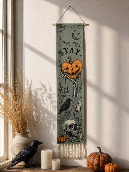 Gothic Halloween Vertical Wall Tapestry Banner