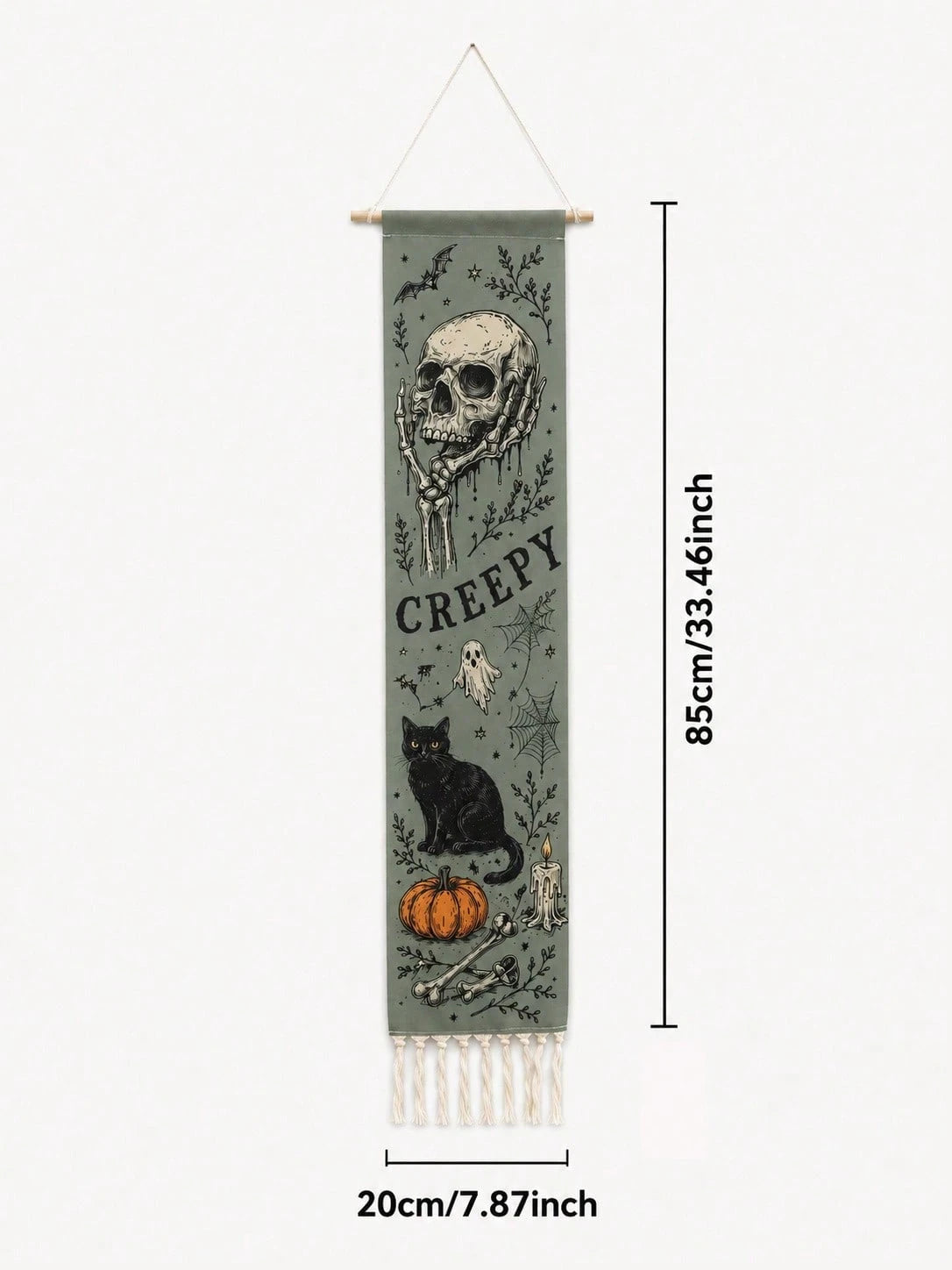 Gothic Halloween Vertical Wall Tapestry Banner