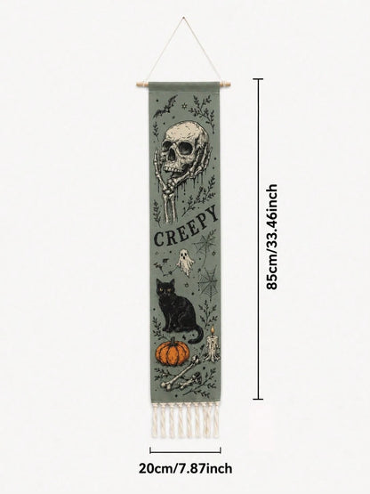 Gothic Halloween Vertical Wall Tapestry Banner