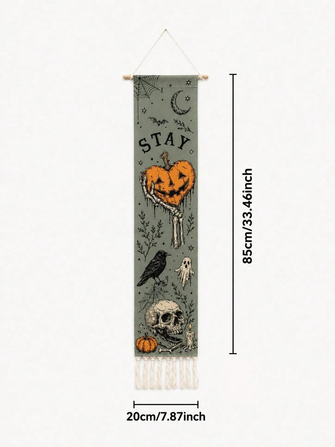 Gothic Halloween Vertical Wall Tapestry Banner