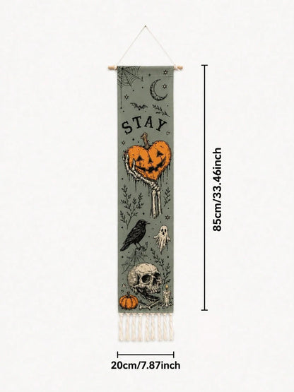 Gothic Halloween Vertical Wall Tapestry Banner