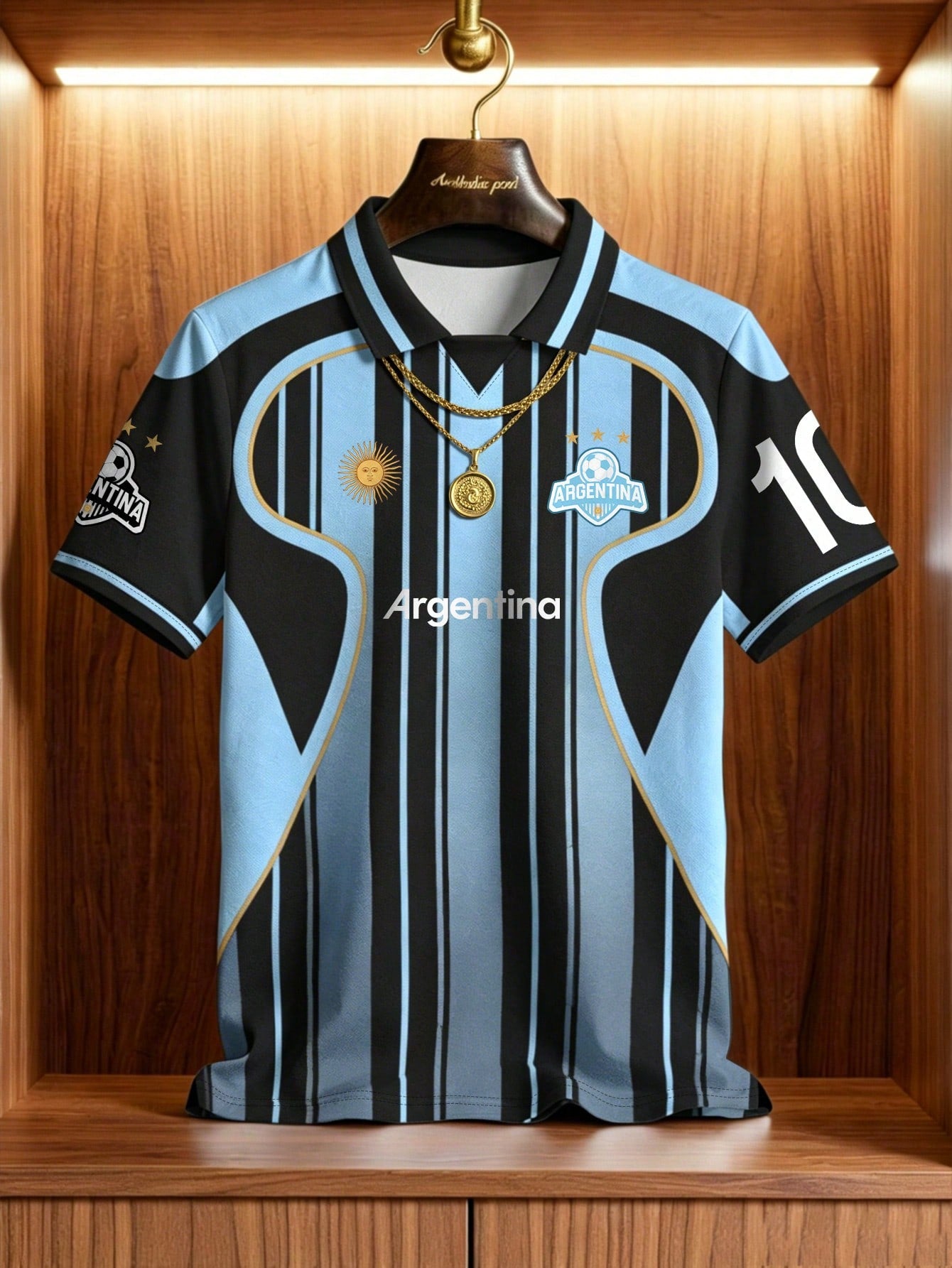 Argentina Vintage Striped Soccer Jersey