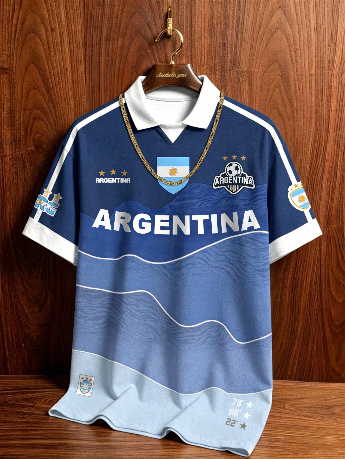 Vintage Gradient Wave Polo Shirt