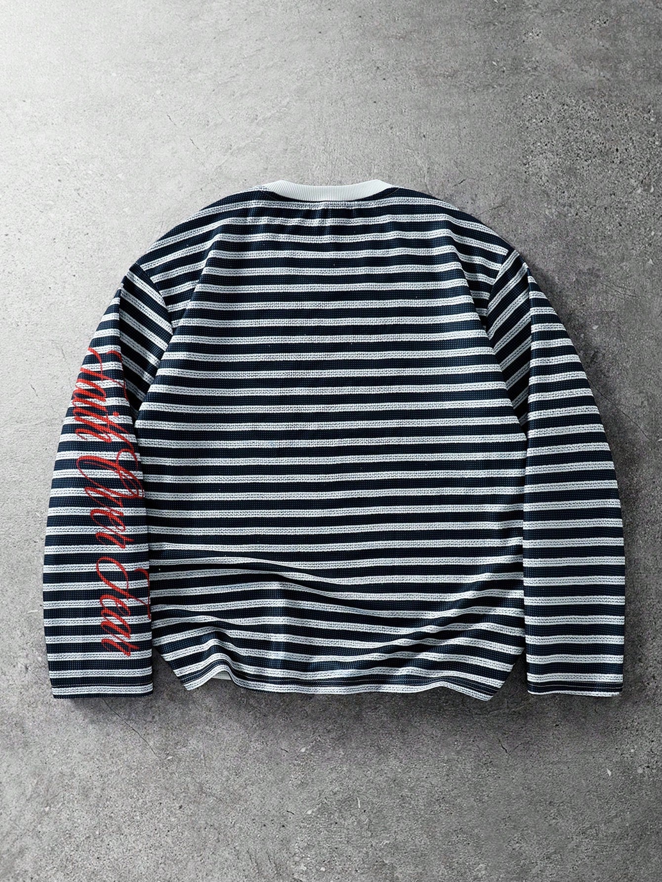 Men Goth Striped Letter Long Sleeve Tee