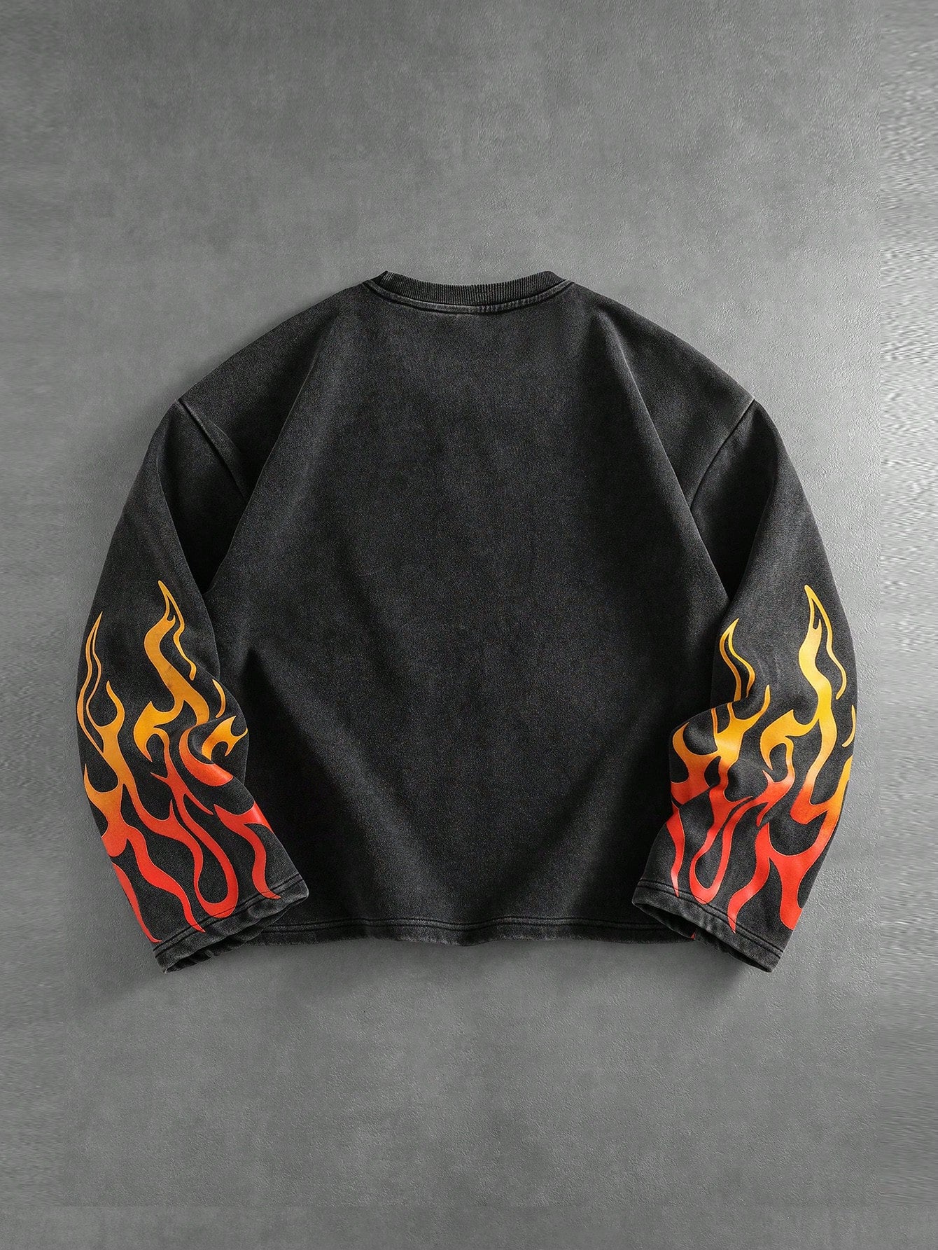 Men's Flame Wash Long Sleeve Gothic Tee