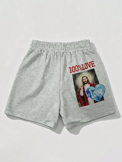 Oil Painting Print Men's Casual Beach Shorts