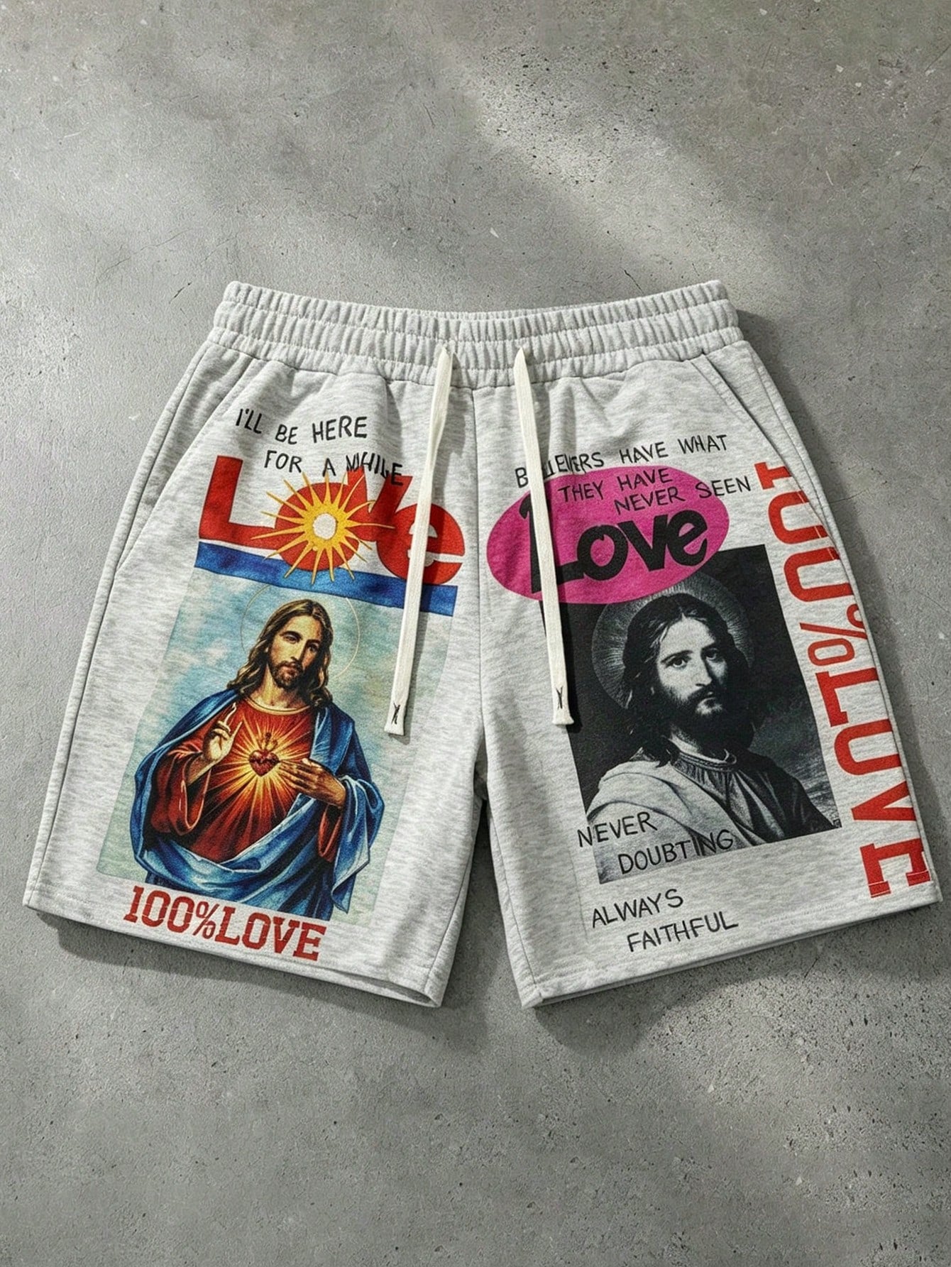 Oil Painting Print Men's Casual Beach Shorts