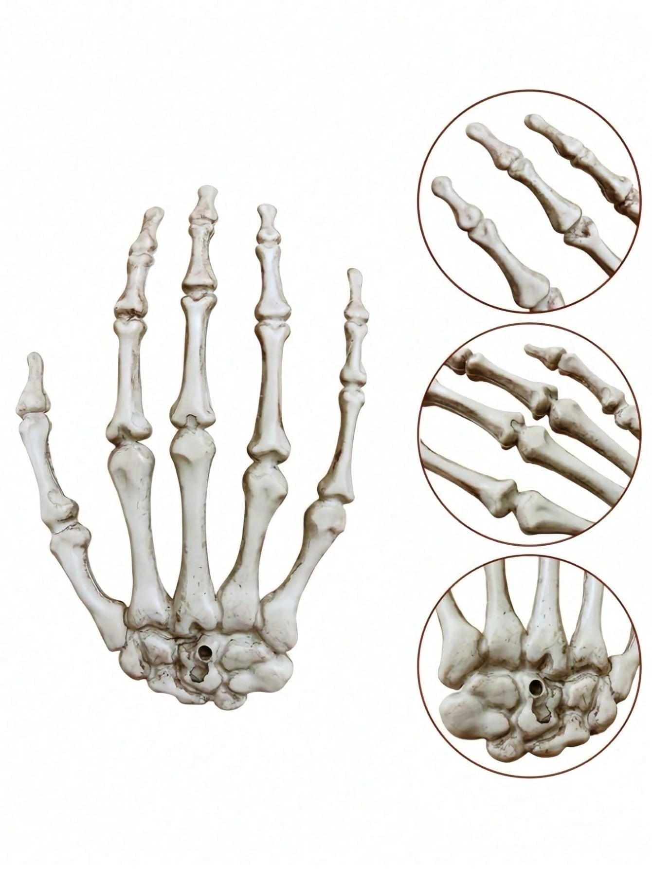2Pcs Life Size Plastic Skeleton Hands Props