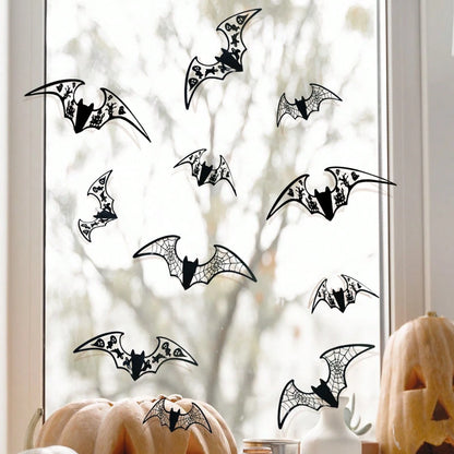 12Pcs 3D Hollow Bat Wall Stickers Decals