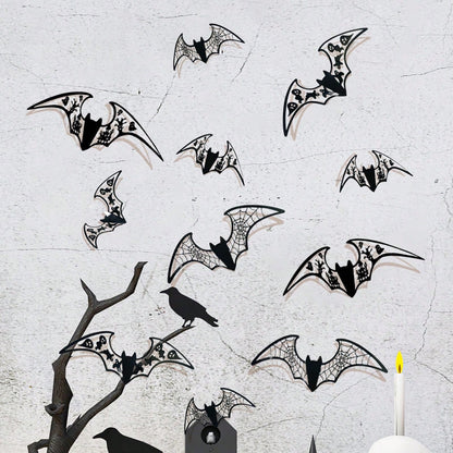 12Pcs 3D Hollow Bat Wall Stickers Decals