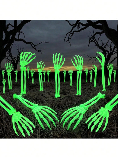 Halloween Glowing Skeleton Arm Stakes Yard Decor