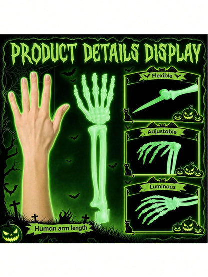 Halloween Glowing Skeleton Arm Stakes Yard Decor