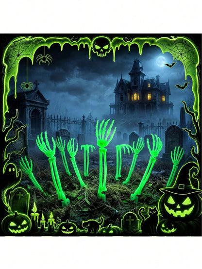 Halloween Glowing Skeleton Arm Stakes Yard Decor