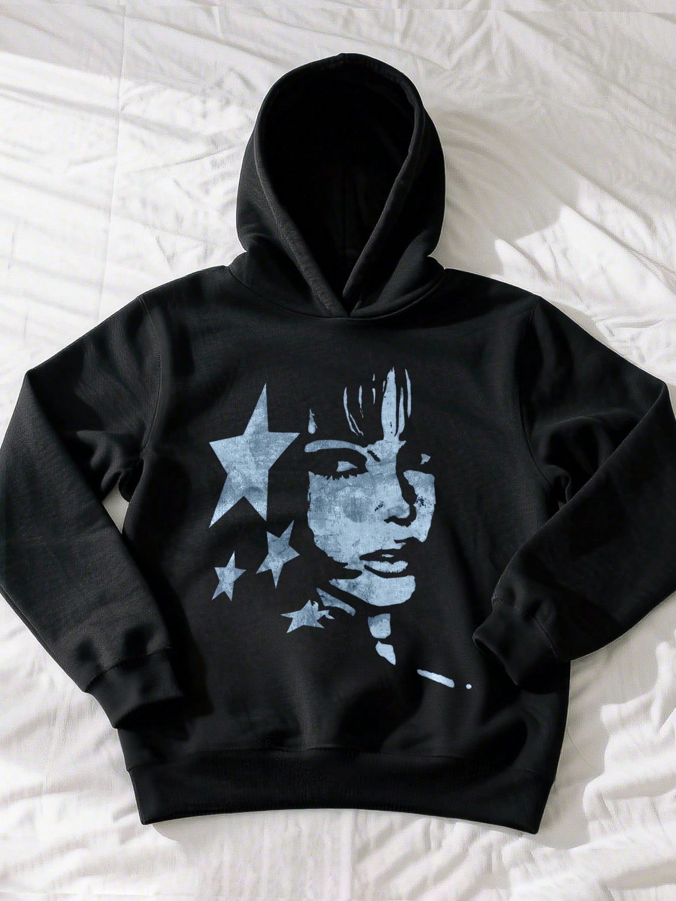 Harajuku Star Graphic Long Sleeve Hoodie