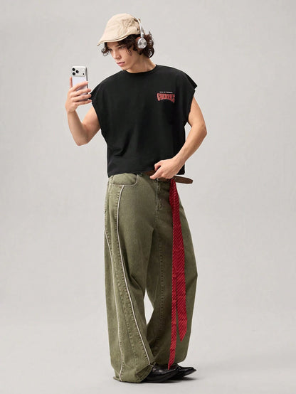 Men's Cherry Print Cropped Tank Top